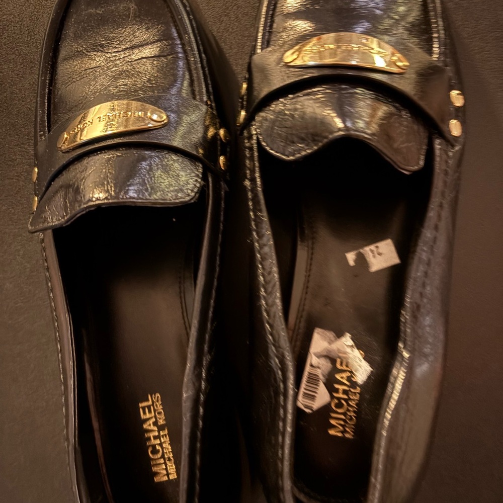 Michael Kors Black Leather Loafers f